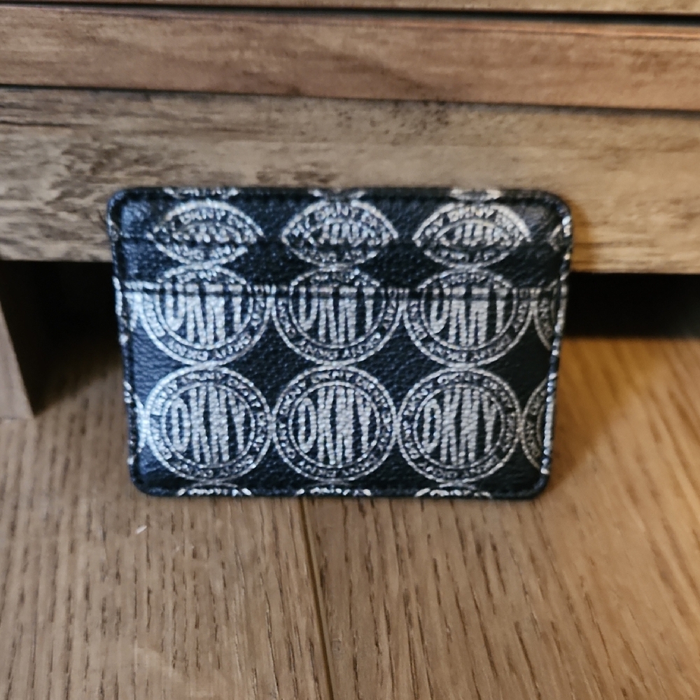 DKNY Monogram Black and White Card Holder